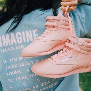 Reebok x GLOW freestyle hi monochrome NWT